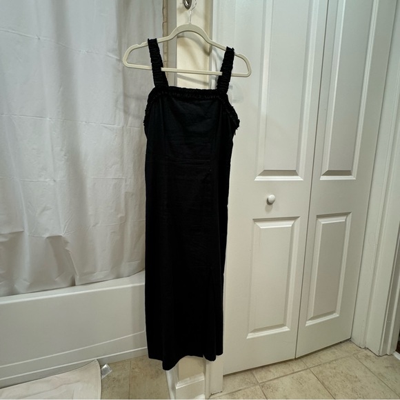 Urban Outfitters Black Linen Midi Dress - Picture 3 of 6